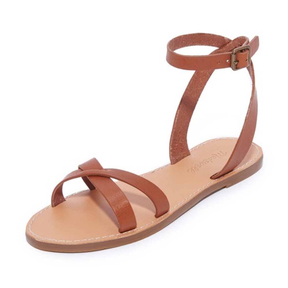 Madewell Boardwalk leather Sandals - Sz 6 brown